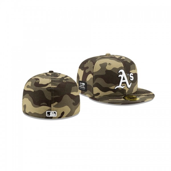Men's Oakland Athletics 2021 Armed Forces Day Camo On-Field 59FIFTY Fitted Hat