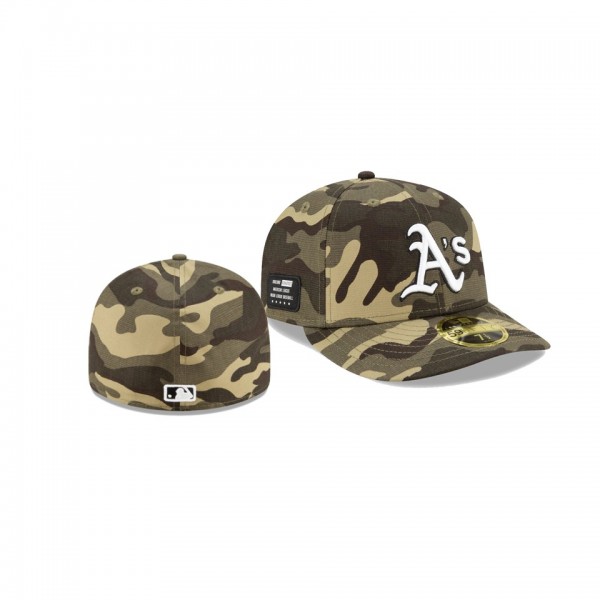 Men's Oakland Athletics 2021 Armed Forces Day Camo On-Field Low Profile 59FIFTY Fitted Hat