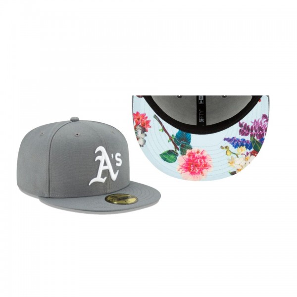 Men's Oakland Athletics Floral Undervisor Gray 59FIFTY Fitted Hat