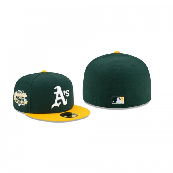 Men's Oakland Athletics Floral Under Visor Green Authentic 1989 World Series 59FIFTY Fitted Hat