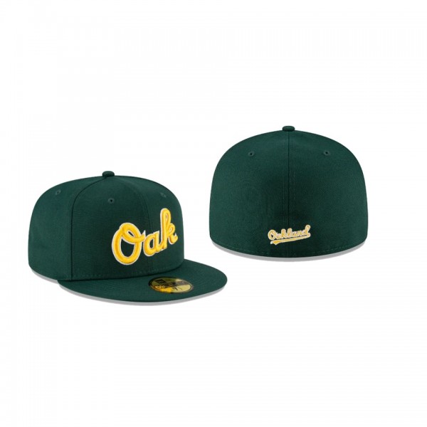 Men's Oakland Athletics Ligature Green 59FIFTY Fitted Hat