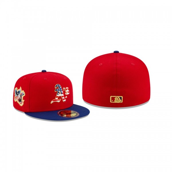 Men's Oakland Athletics Americana Patch Red 59FIFTY Fitted Hat