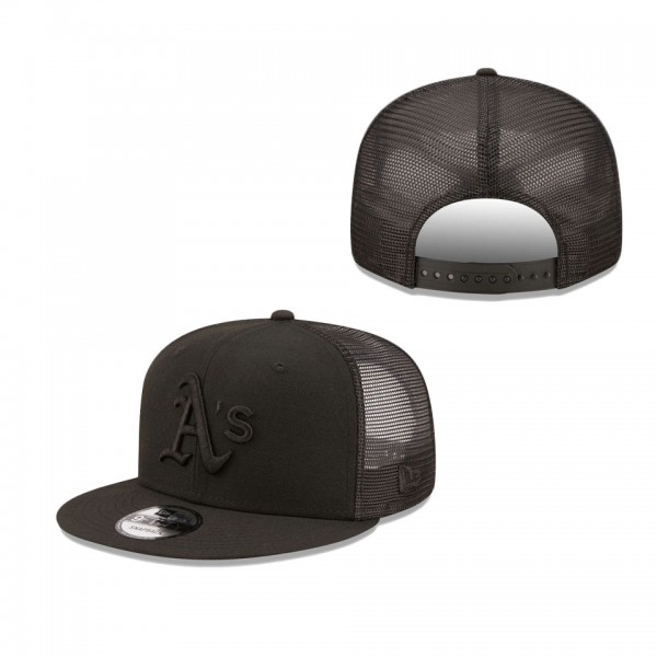 Men's Oakland Athletics New Era Blackout Trucker 9FIFTY Snapback Hat