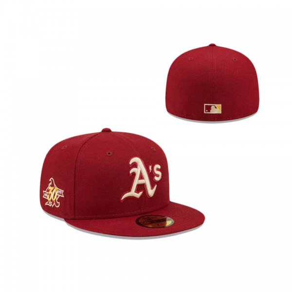 Oakland Athletics Cardinal Sunshine 59FIFTY Fitted Hat