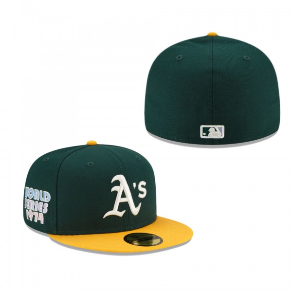 Oakland Athletics Green Pop Sweatband Undervisor World Series 1974 Cooperstown Collection 59FIFTY Fitted Hat