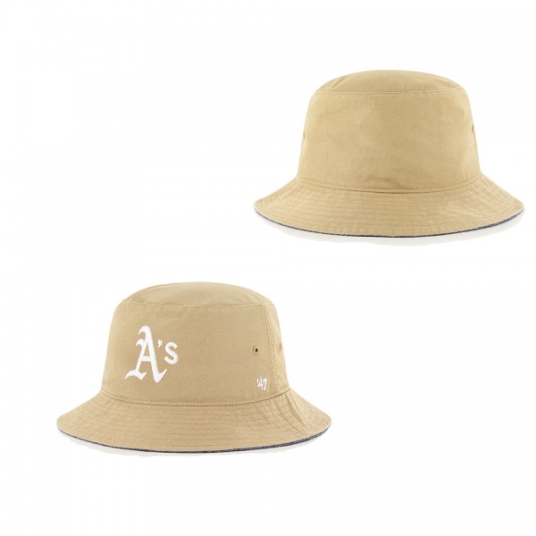Oakland Athletics Khaki Chambray Ballpark Bucket Hat