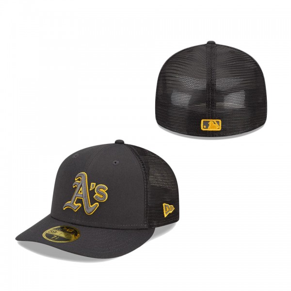 Oakland Athletics New Era 2022 Batting Practice Low Profile 59FIFTY Fitted Hat Graphite