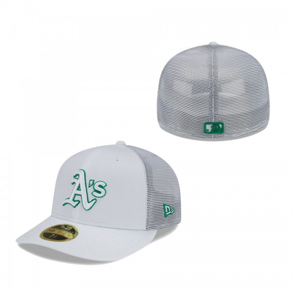 Oakland Athletics New Era 2022 Batting Practice Low Profile 59FIFTY Fitted Hat White
