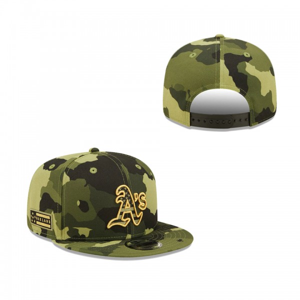 Men's Oakland Athletics New Era Camo 2022 Armed Forces Day 9FIFTY Snapback Adjustable Hat
