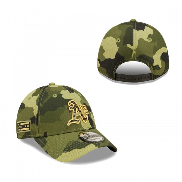 Men's Oakland Athletics New Era Camo 2022 Armed Forces Day 9FORTY Snapback Adjustable Hat