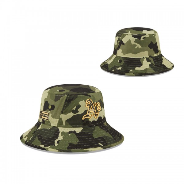 Men's Oakland Athletics New Era Camo 2022 Armed Forces Day Bucket Hat