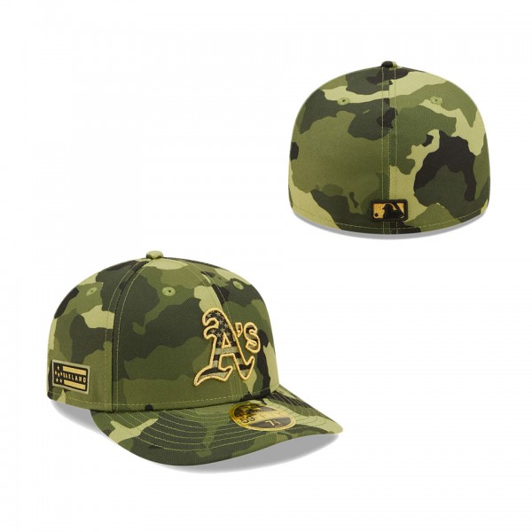 Men's Oakland Athletics New Era Camo 2022 Armed Forces Day On-Field Low Profile 59FIFTY Hat