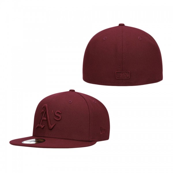 Oakland Athletics New Era Oxblood Tonal 59FIFTY Fitted Hat Maroon