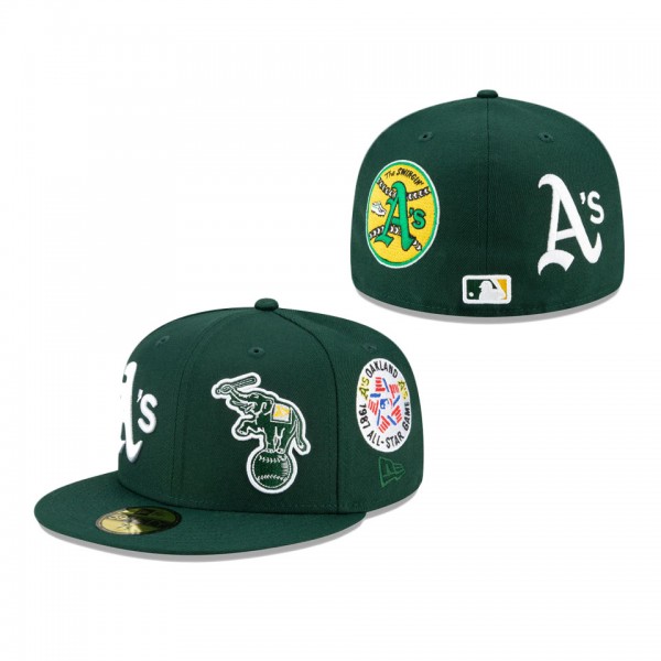 Oakland Athletics Patch Pride Fitted Cap Green