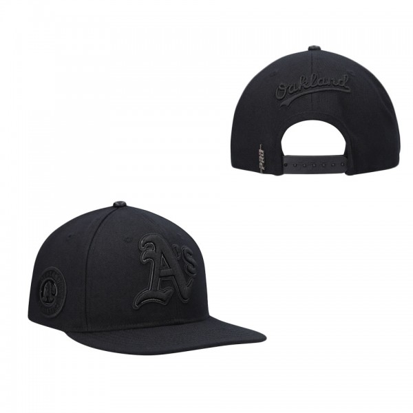 Men's Oakland Athletics Pro Standard Black Triple Black Wool Snapback Hat