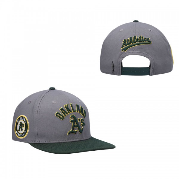 Men's Oakland Athletics Pro Standard Gray Stacked Logo Snapback Hat