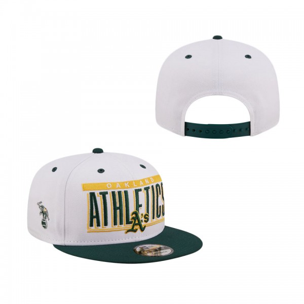 Oakland Athletics New Era Retro Title 9FIFTY Snapback Hat White Green