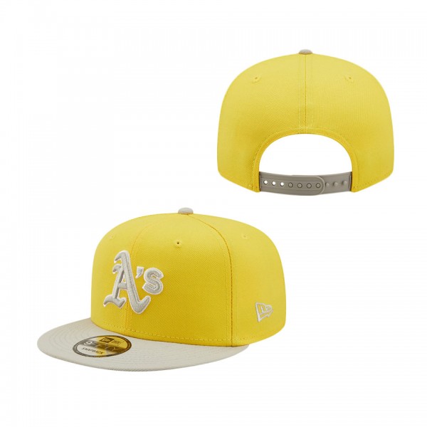 Oakland Athletics New Era Spring Two-Tone 9FIFTY Snapback Hat Yellow Gray