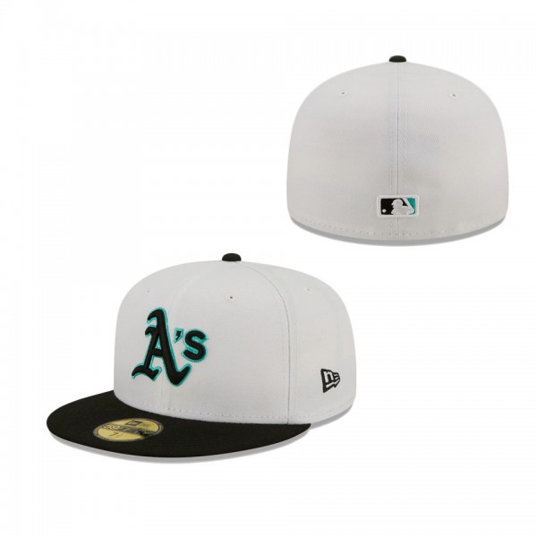 Men's Oakland Athletics New Era White Black Spring Color Pack Two-Tone 59FIFTY Fitted Hat