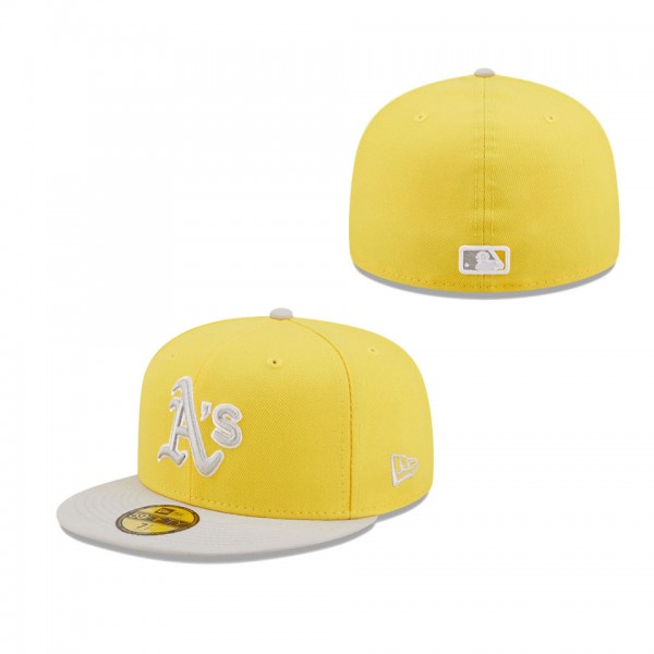 Men's Oakland Athletics New Era Yellow Gray Spring Color Pack Two-Tone 59FIFTY Fitted Hat