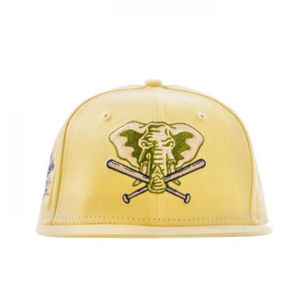 New Era X Shoe Palace Oakland Athletics Canary Yellows 59FIFTY Fitted Hat