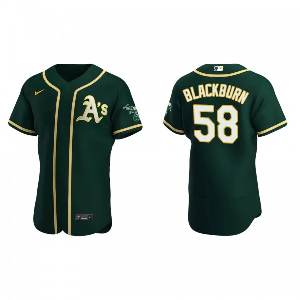 Paul Blackburn Oakland Athletics Green Alternate Authentic Jersey