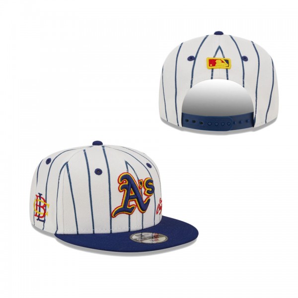 Youth Oakland Athletics New Era White Navy MLB X Big League Chew Original 9FIFTY Snapback Adjustable Hat