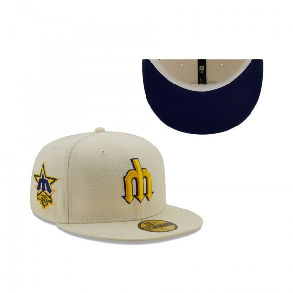 Mariners 50th All-Star Game Chrome Alternate Undervisor Fitted Cap Cream