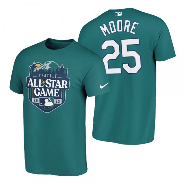Seattle Mariners Dylan Moore Aqua 2023 MLB All-Star Game T-Shirt
