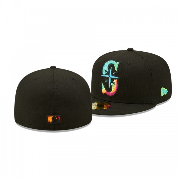 Seattle Mariners Neon Fill Black 59FIFTY Fitted Hat