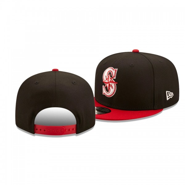 Seattle Mariners Color Pack Black Scarlet 2-Tone 9FIFTY Snapback Hat