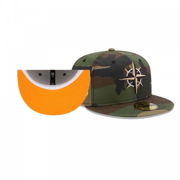 Seattle Mariners 25th Anniversary Camo Flame Undervisor 59FIFTY Hat