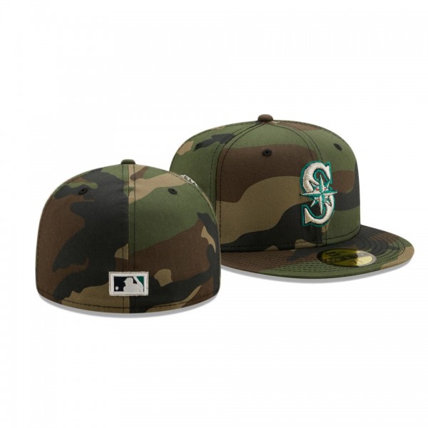 Seattle Mariners Woodland Undervisor Camo 35th Anniversary Patch 59FIFTY Hat
