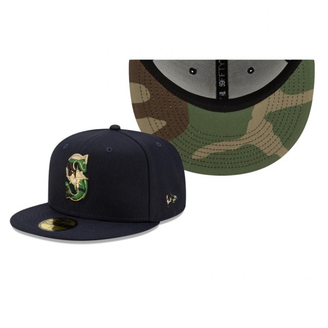 Men's Mariners Pop Camo Undervisor Navy 59FIFTY Fitted Hat