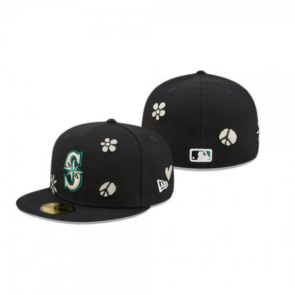 Seattle Mariners Black UV Activated Sunlight Pop 59FIFTY Fitted Hat