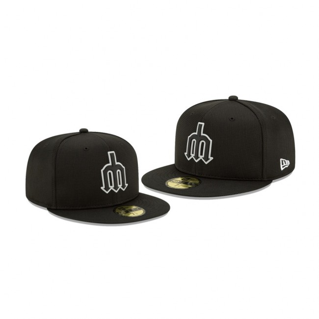 Men's Mariners Clubhouse Black Team 59FIFTY Fitted Hat