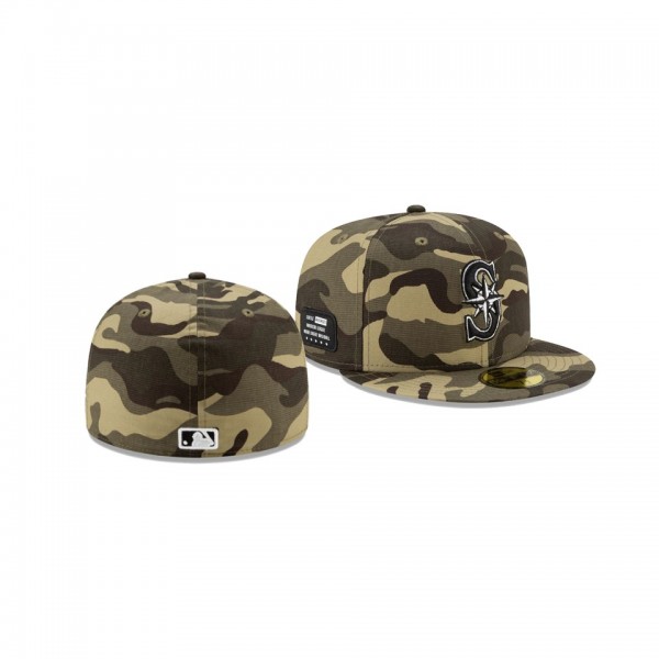 Men's Seattle Mariners 2021 Armed Forces Day Camo On-Field 59FIFTY Fitted Hat