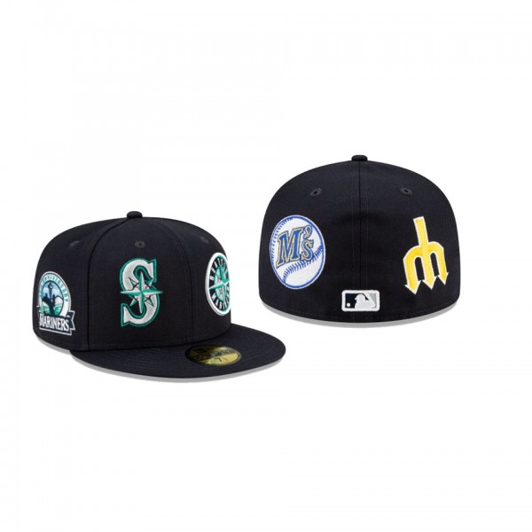 Men's Seattle Mariners Patch Pride Navy 59FIFTY Fitted Hat