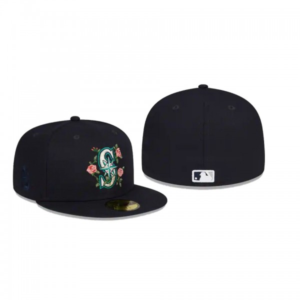 Men's Seattle Mariners Bloom Black 59FIFTY Fitted Hat