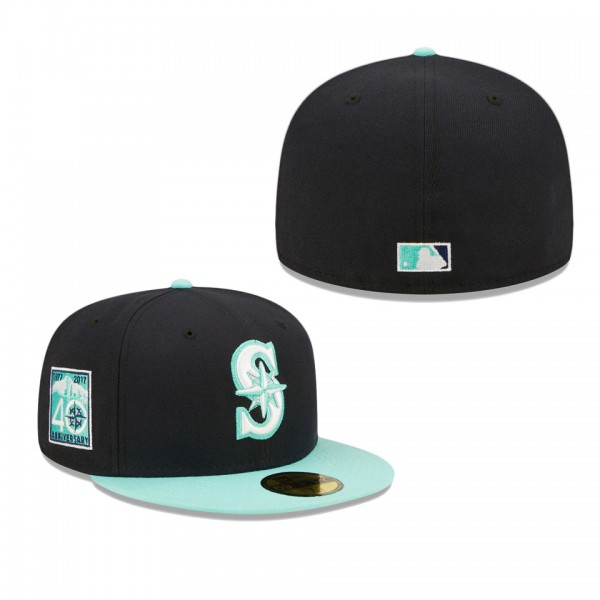 Men's Seattle Mariners Navy 40th Anniversary Cooperstown Collection Team UV 59FIFTY Fitted Hat