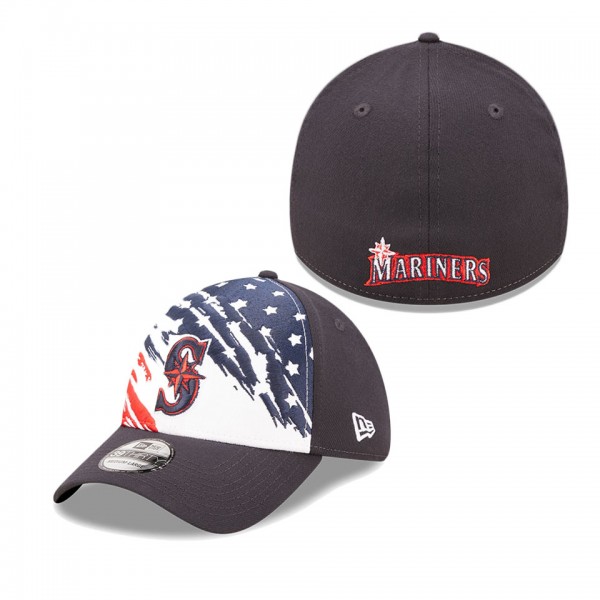 Seattle Mariners Navy 2022 4th Of July Stars Stripes 39THIRTY Flex Hat