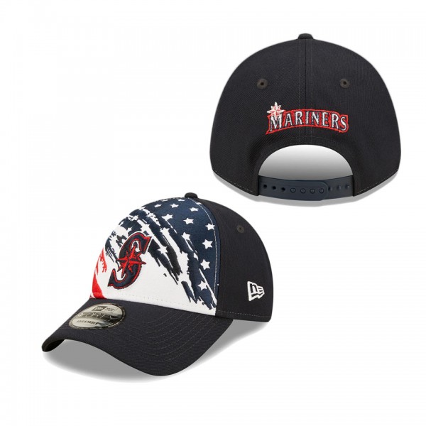 Seattle Mariners Navy 2022 4th Of July Stars Stripes 9FORTY Snapback Adjustable Hat