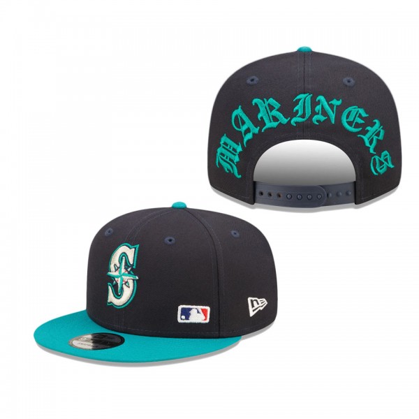 Seattle Mariners Navy Blackletter Arch 9FIFTY Snapback Hat