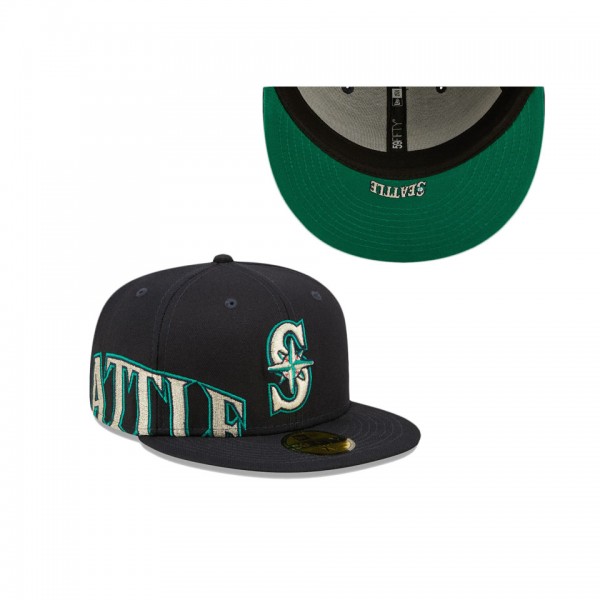 Seattle Mariners Navy Sidesplit 59FIFTY Fitted Hat