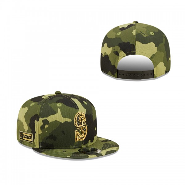 Men's Seattle Mariners New Era Camo 2022 Armed Forces Day 9FIFTY Snapback Adjustable Hat