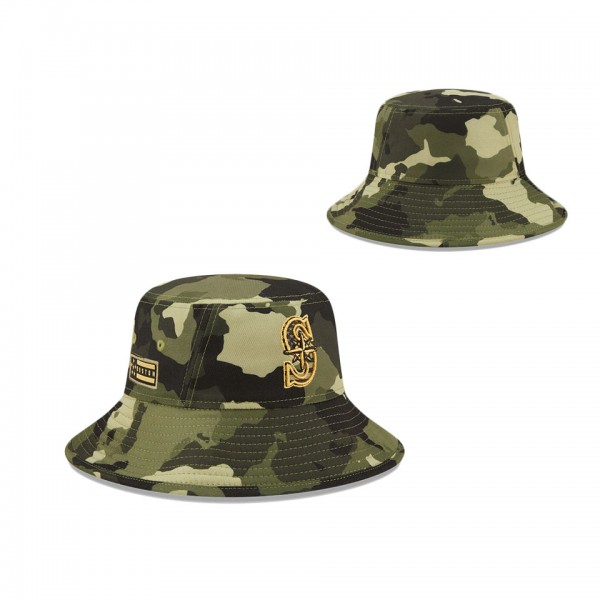 Men's Seattle Mariners New Era Camo 2022 Armed Forces Day Bucket Hat