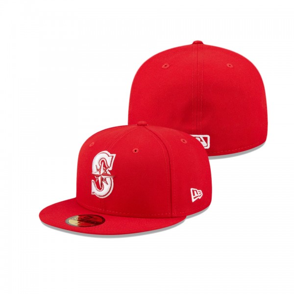 Seattle Mariners Red Logo 59FIFTY Fitted Hat