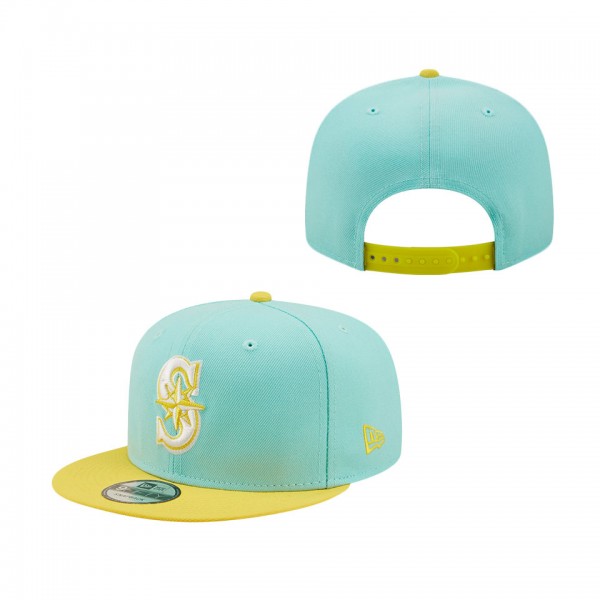 Seattle Mariners New Era Spring Two-Tone 9FIFTY Snapback Hat Turquoise Yellow