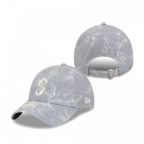 Women's Seattle Mariners New Era Gray Botanic 9TWENTY Adjustable Hat