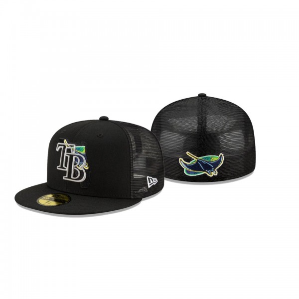 Men's Tampa Bay Rays State Fill Black Meshback 59FIFTY Fitted Hat